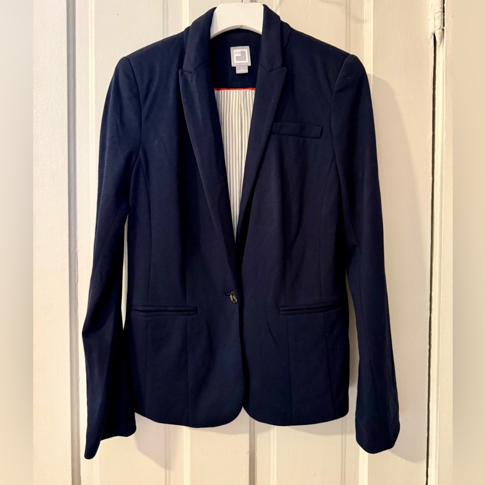 JCP Women's Knit Navy Blue Blazer Size Small